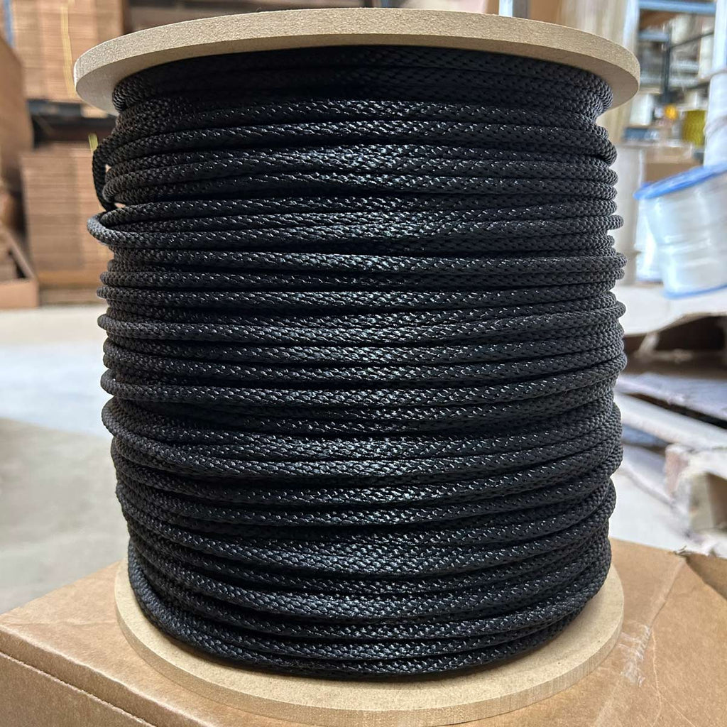 1/4 Black Solid Braid Nylon - 1000' Spool – Phoenix Rope & Cordage