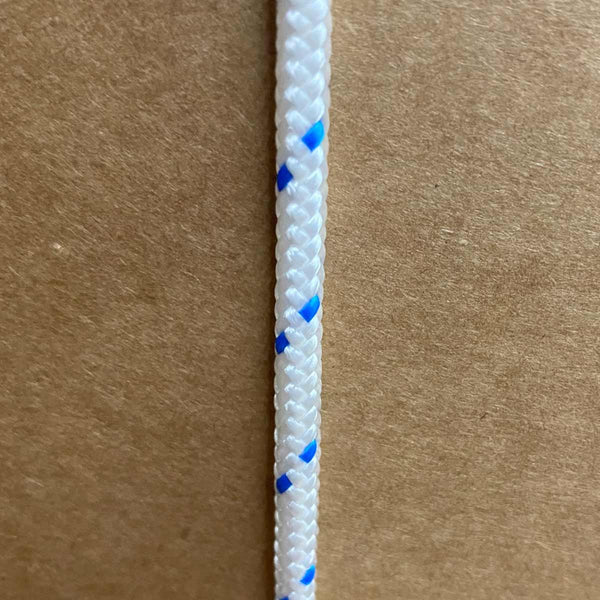 #6 White w/Blue Tracer 16-Carrier Diamond Braid Polyester - 1000' Spool