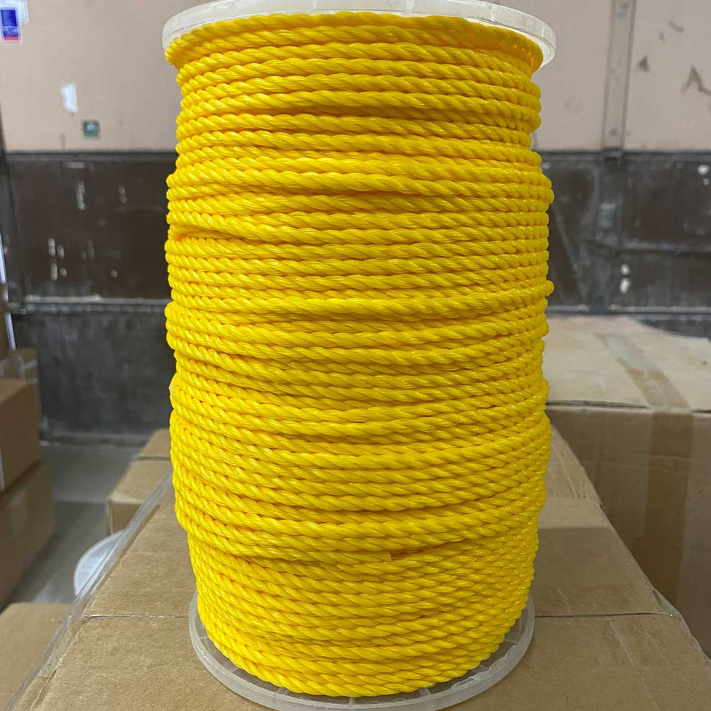 3/16" Yellow 3-Strand Twisted Polypropylene - 600' Spool