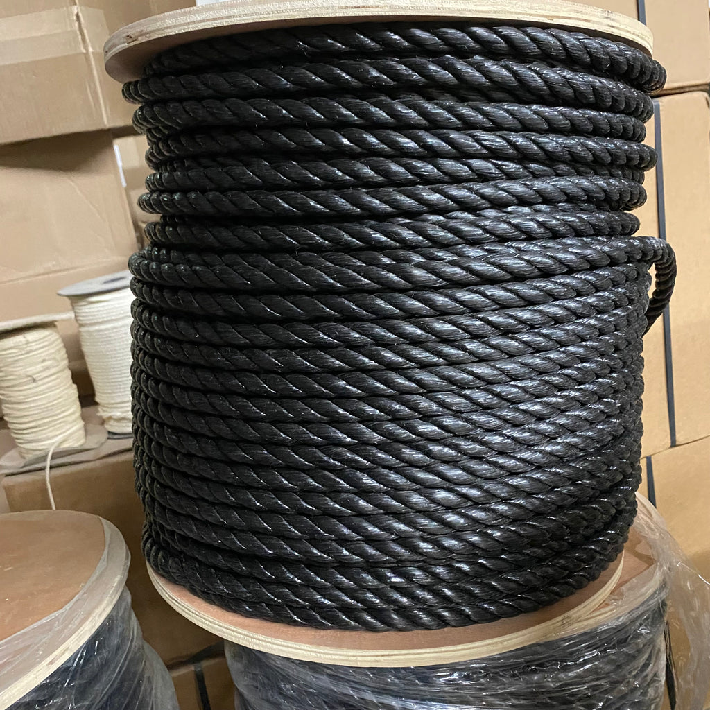 5/8 Black 3-Strand Twisted Polypropylene - 600' Spool – Phoenix