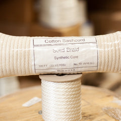 Solid Braided Cotton Covered Premium Sash Cord #8 1/4 x 1000' Natural