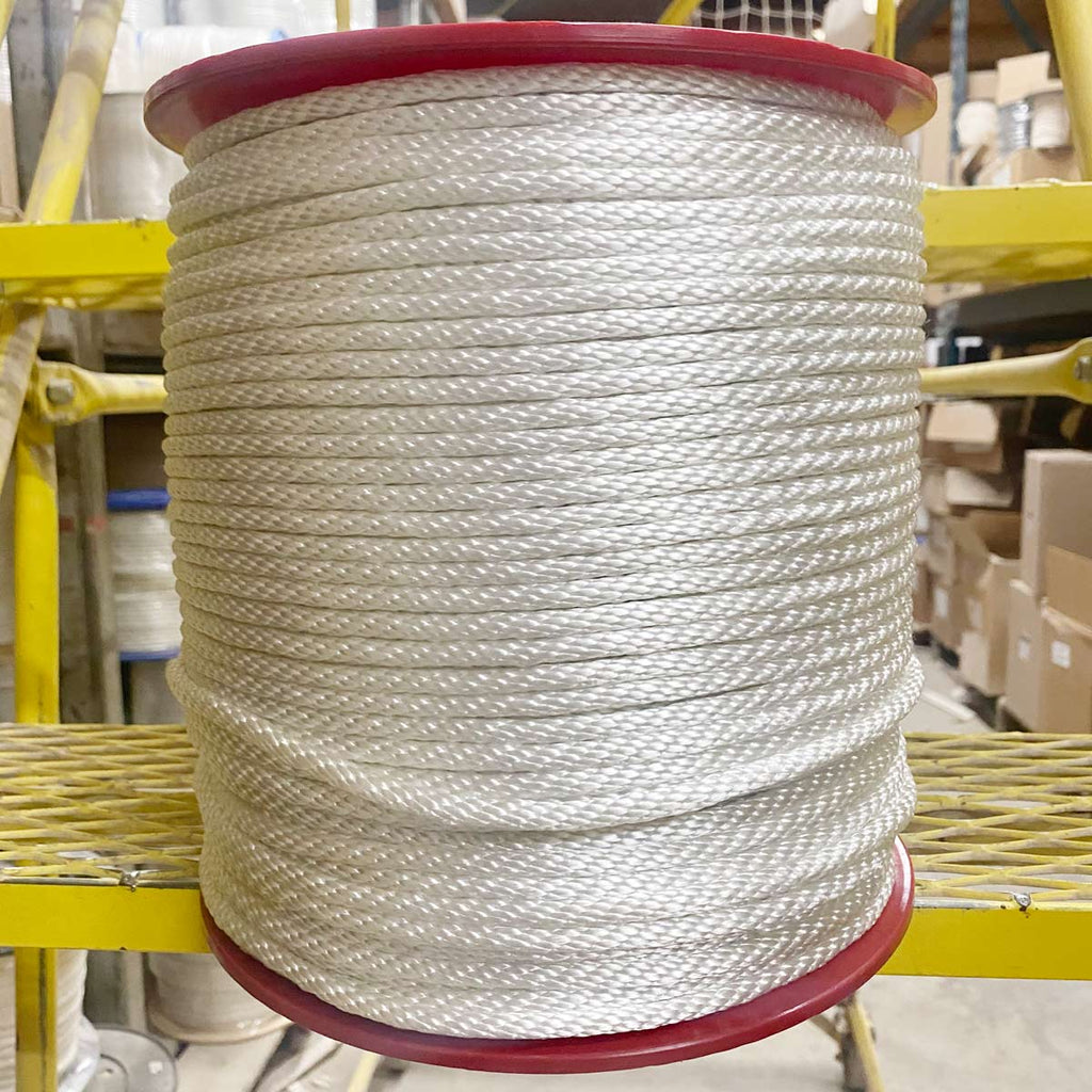 1/4" White Solid Braid Polyester Rope