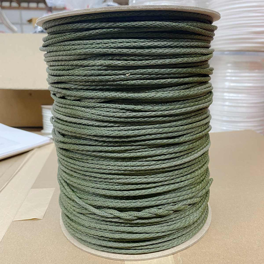 1/8" Camo Green Solid Braid Polyester Rope - 3000' Spool