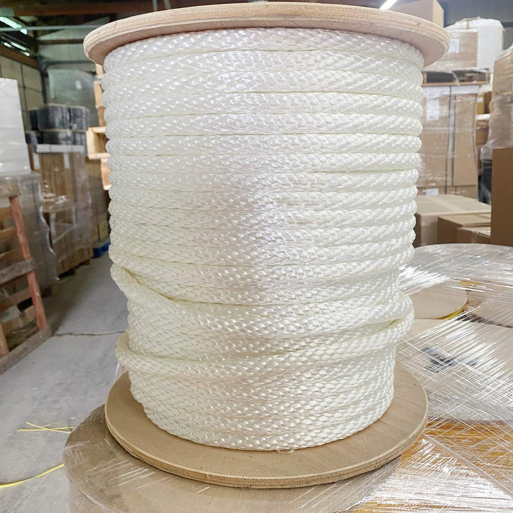 5/8" White Solid Braid Polyester Rope