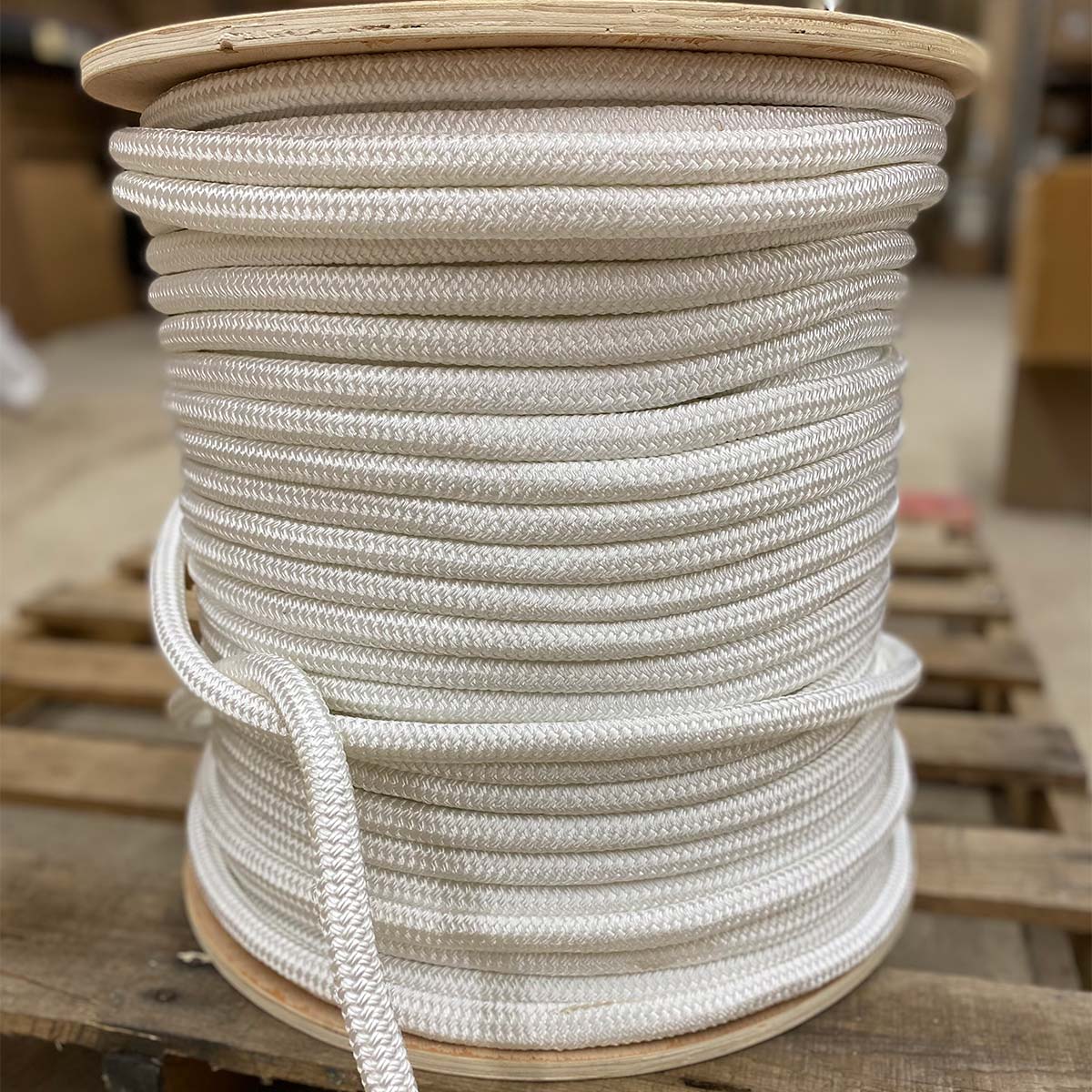 Nylon Rope Double Braid White 1/4 X 600', 2000 Lb Tensile 1 Spool  Cwc-345101 