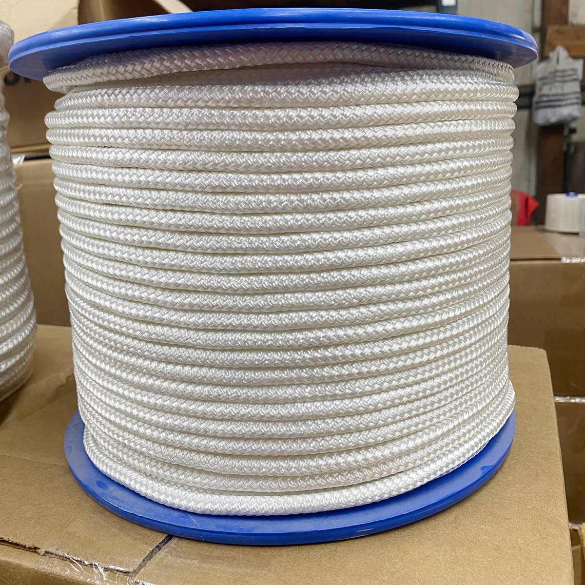3/8" White Double Braid Polyester Rope 600' Spool Phoenix Rope